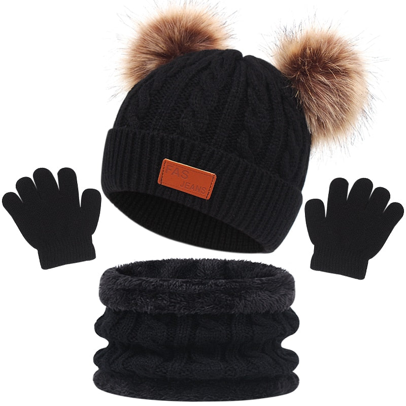 Gorro Bufanda y Guantes Infantiles Trio de Proteccion para el Frio